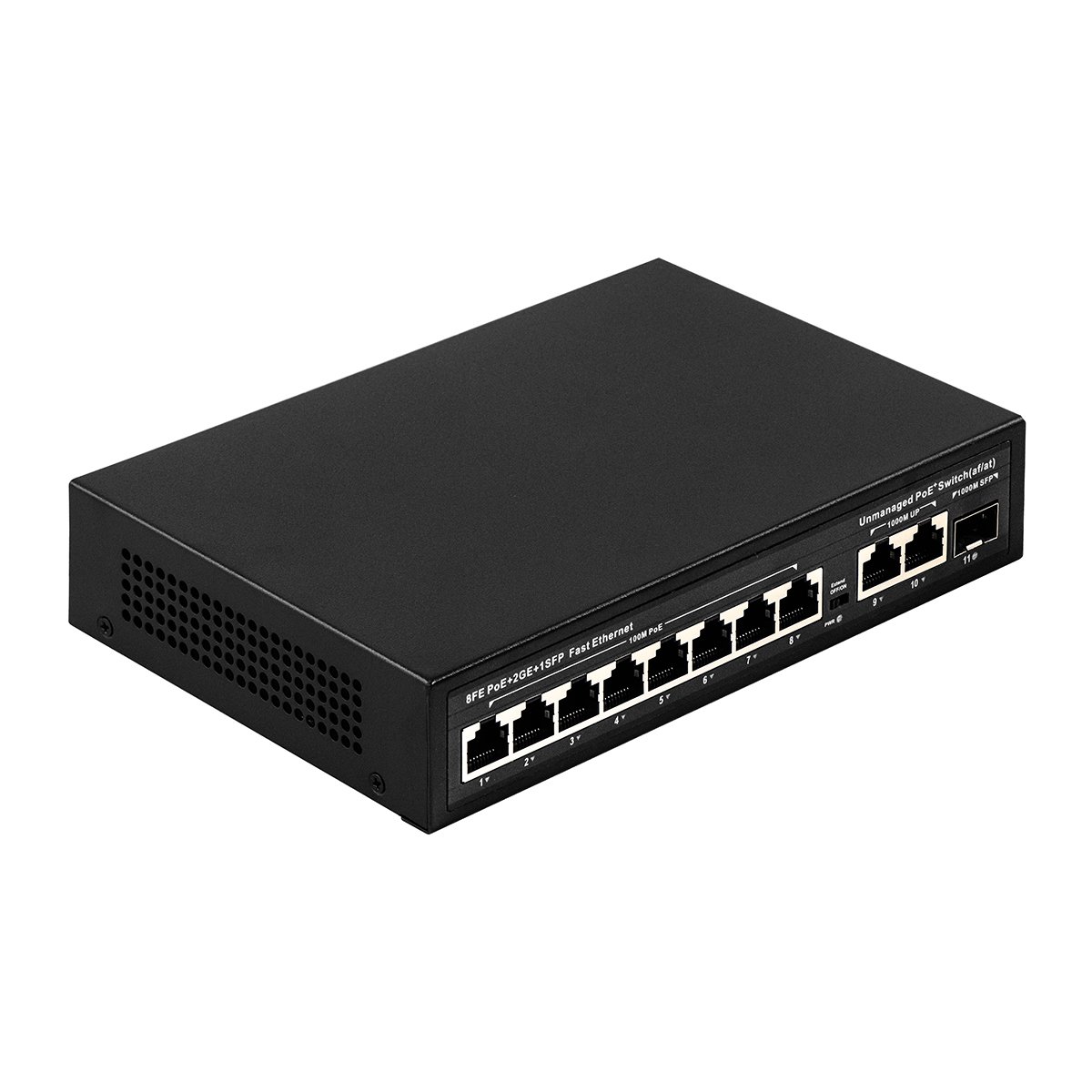 11 port copper SFP uplink 10/100Mbps 120W 8 port POE PSE network switch