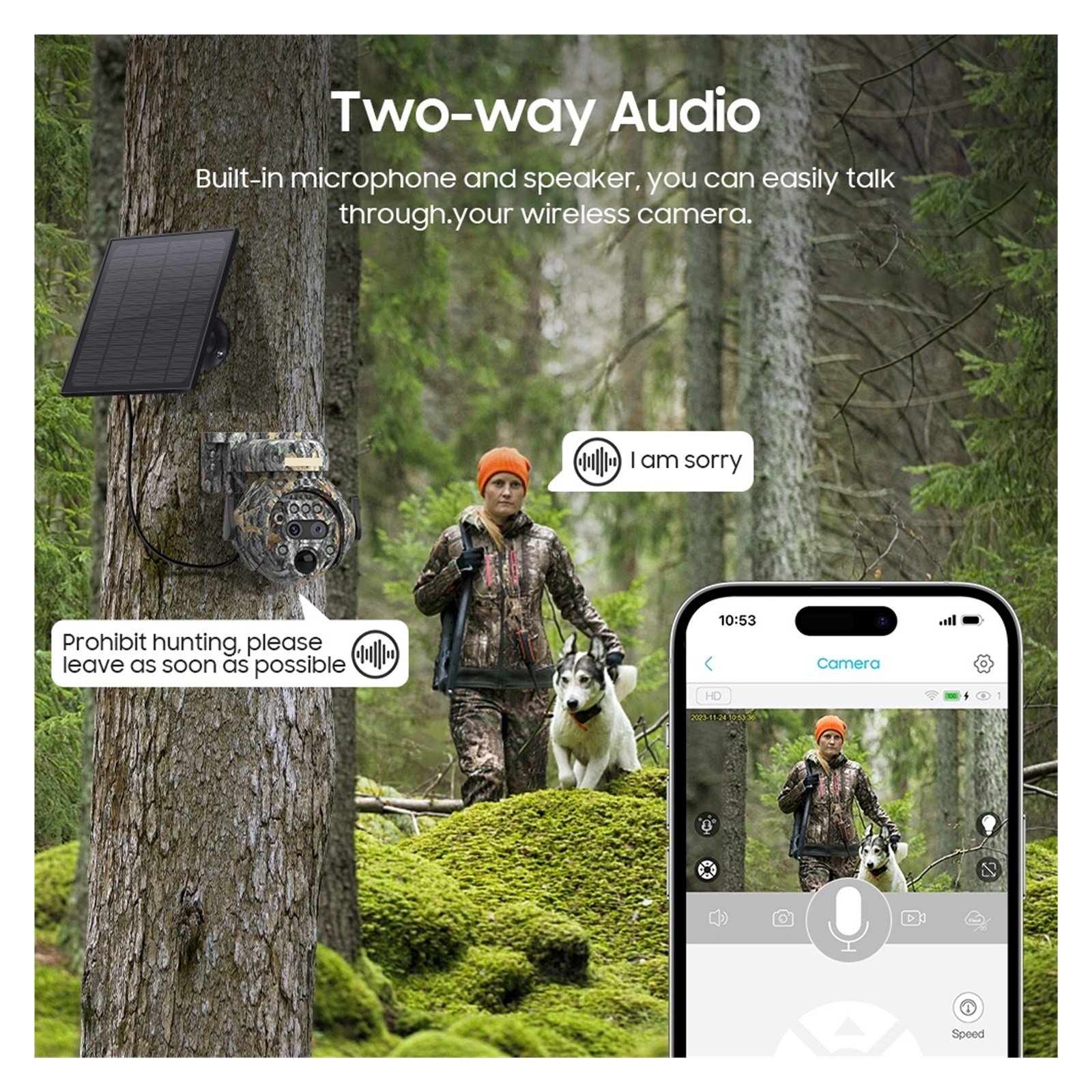 Senhuo 3K 6 Megapixel Solar Camera Dual Lens 12x Zoom WIFI/4G Built-in 360° View Camo PTZ Camera 7800mAh Battery