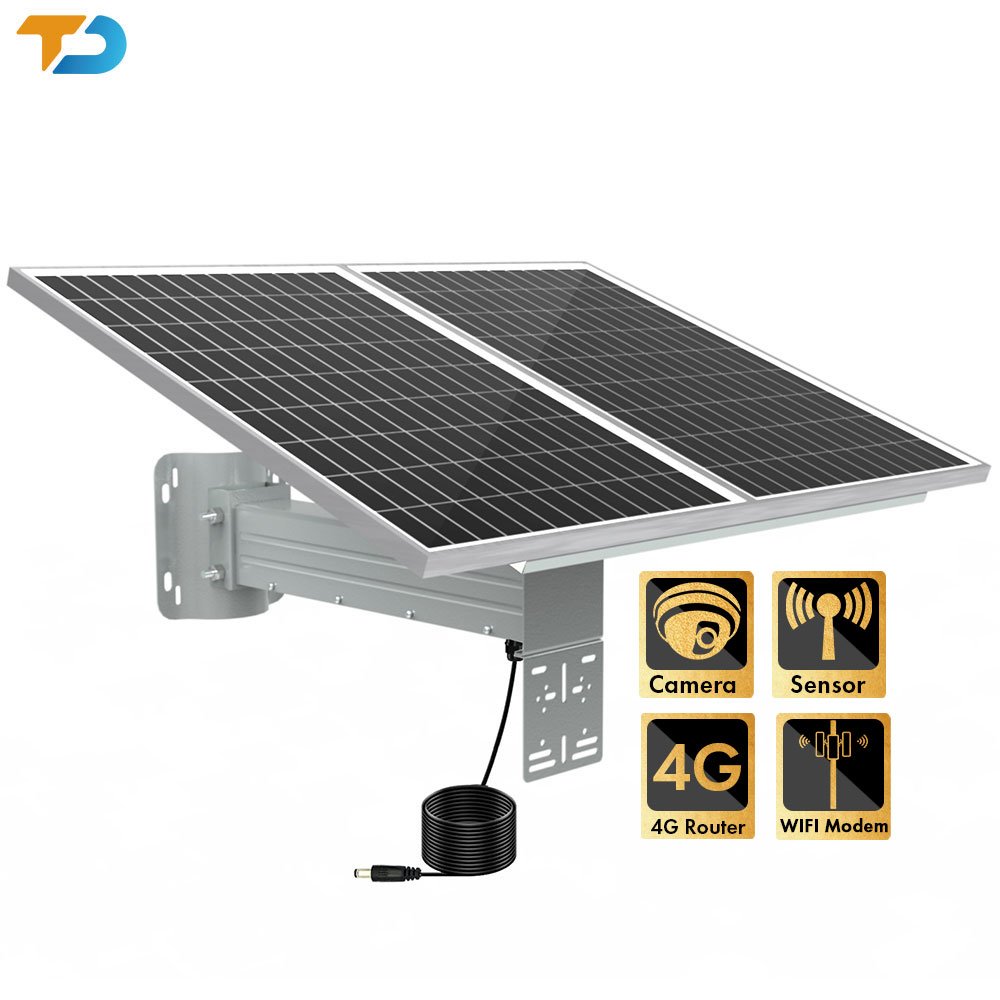 TecDeft Solar Battery 60W60AH Monocrystalline Silicon Outdoor DC5V 12V Solar Panel Generator For CCTV IP Surveillance Camera