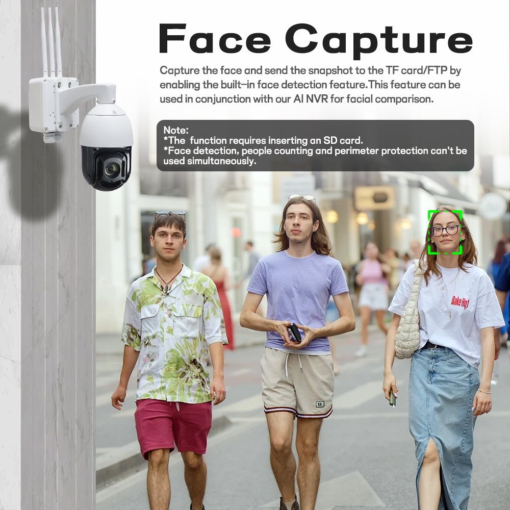 360 Degree Rotation H.265 Security Camera with Sim Card Wifi Wireless Camera Solar Powered Outdoor 3MP PTZ 4G PTZ Video Camera