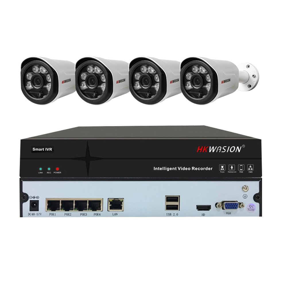 4CH 5mp POE outdoor waterproof IP camera NVR network surveillance system kit 4MM kit de camera de surveillance