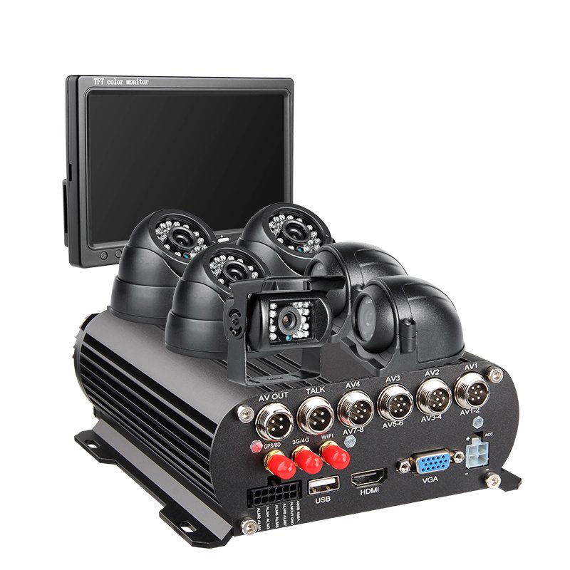 Surveillance camera System with 8CH 4G WiFi GPS 1080P AHD HDD Mobile DVR 7 inch VGA Monitor and 6 Waterproof Cameras