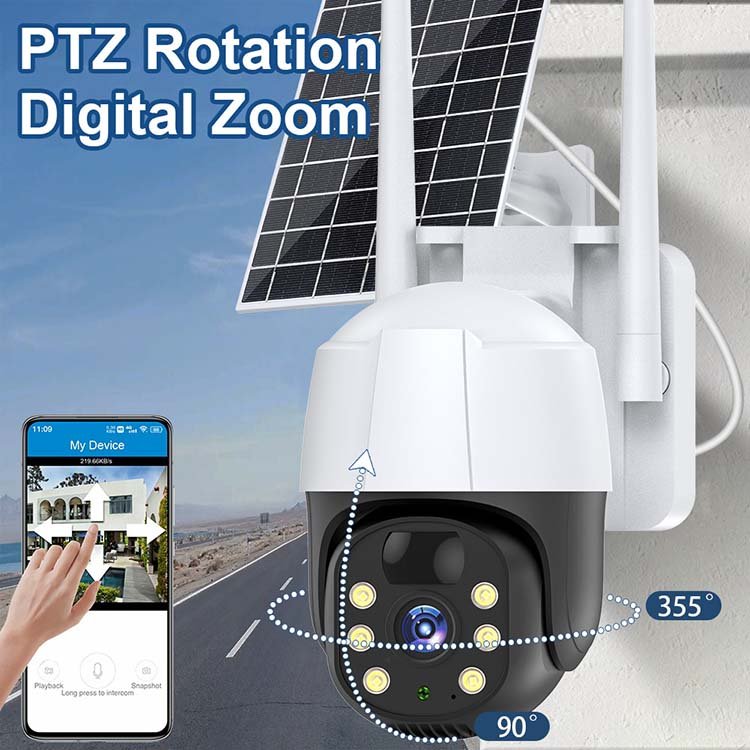 Rscamtom V380pro 3MP Waterproof Outdoor Solar cctv Camera Night Vision Audio Motion Detection 4g Sim Card Solar Security Camera