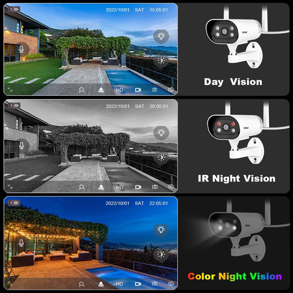 2024 Srihome Outdoor Wire-free Smart security Camera 10.1 Inch LCD Screen 1080P 8 Channel Security CCTV NVS009 +4*IPC037
