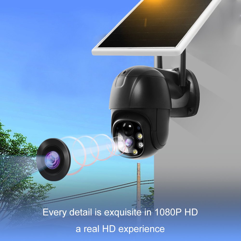 3MP CCTV Solar Camera 360 Degree PTZ Ip Outdoor Solar Waterproof Surveillance System Colorful Night Vision CCTV 4G Camera
