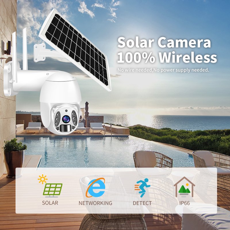 Hot Sale Q6 HD 1080P PTZ Solar Camera Outdoor Tuya 4G Wifi Smart Home Security Low Power IP CCTV Wireless Surveillance Camera