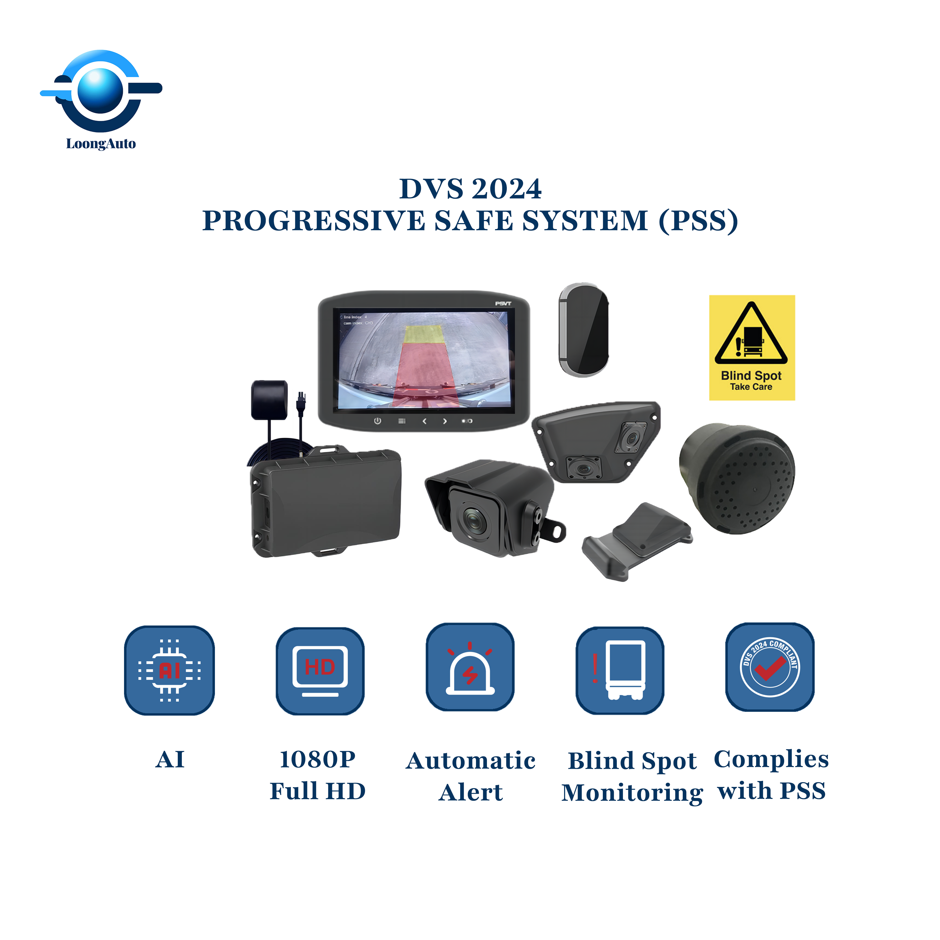 DVS Solution 2024 UK PSS Safety Blind Spot Monitoring Camera for HGV Truck