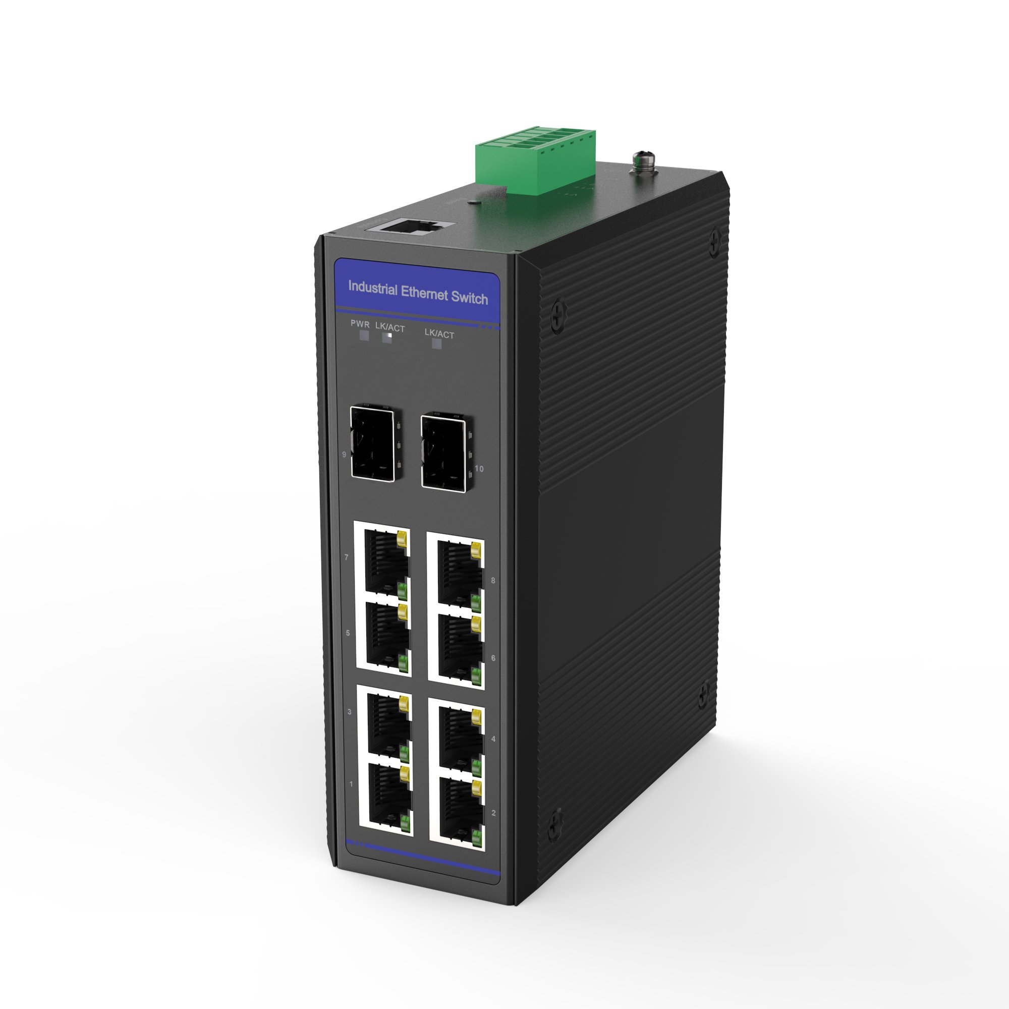 8 x 1000M PoE RJ45 2 x 1000M SFP ports Dual Input Voltage 48 56V DC Unmanaged Industrial POE Switch