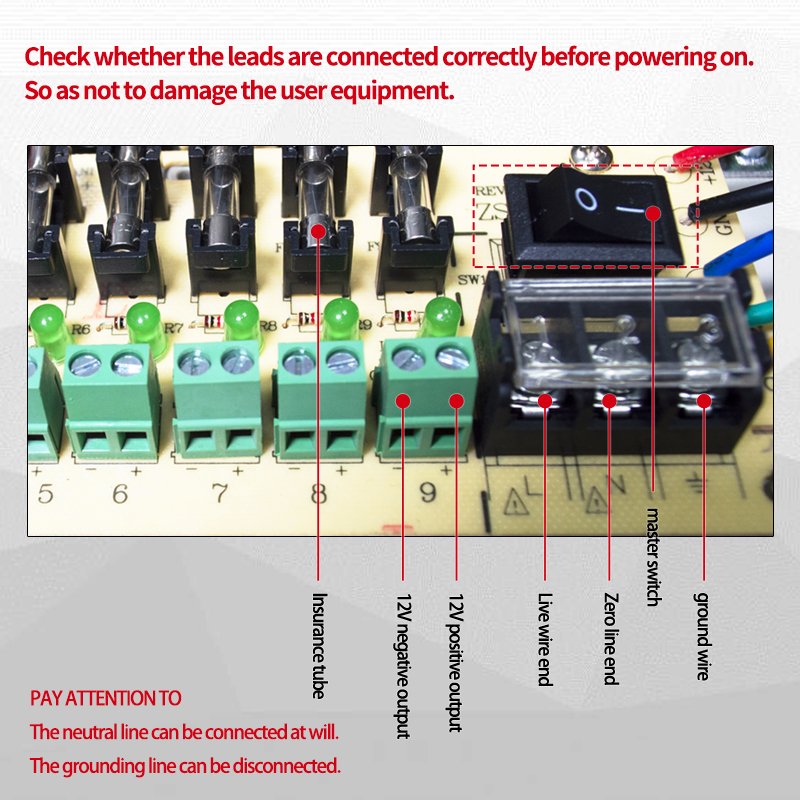 18CH 12V20A CCTV Security Surveillance Camera System Centralized Unified Power Supply Box