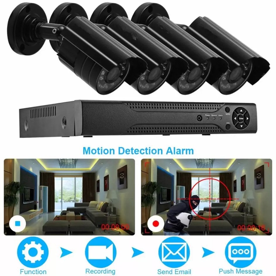 Cheap 4 Hd Camera 4Ch Camara Cctv Outdoor Full Set Dvr And Camera Kit