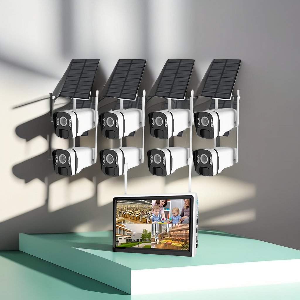 4Mp Cctv Security Camera System Video 4CH NVR Kit Security Cameras System Wireless Solar Security Camera