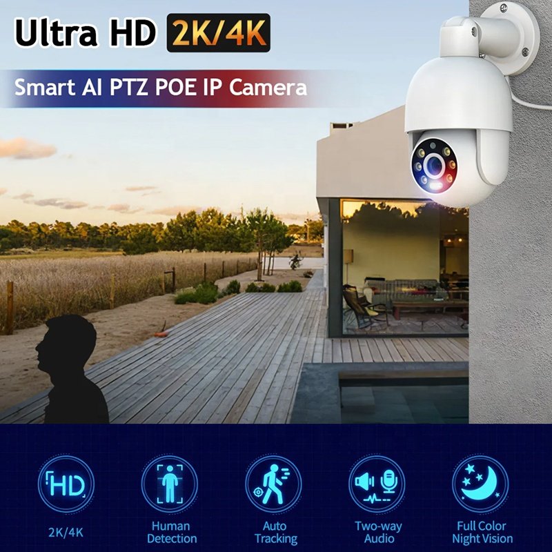H.265+ Xyeme 4K 8MP PoE Video Surveillance Kit AI Smart Motion Detection Wide Field of View CCTV Camera System