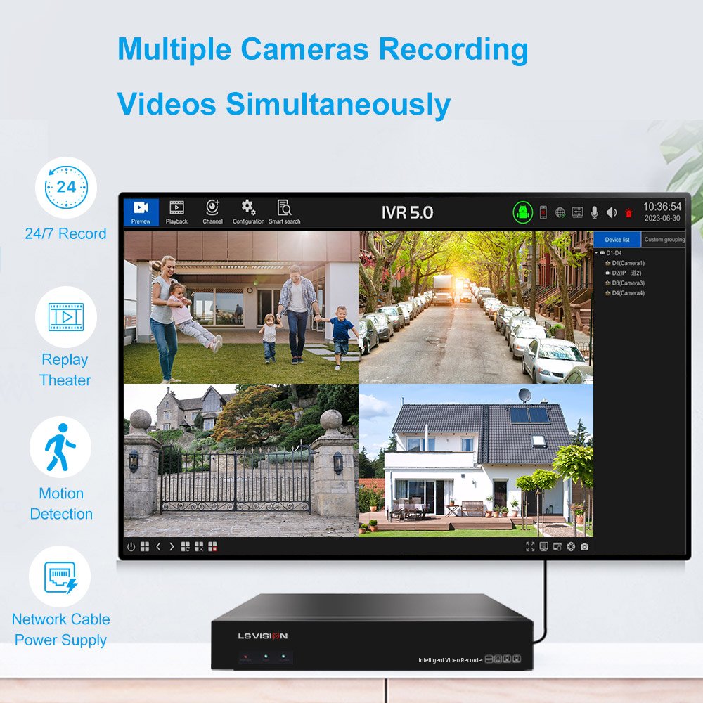 LS VISION IP Projct CCTV 8mp Bullet Camera Two-way Voice Humanoid Detection 4mp wifi Surveillance Cameras FullColor Night Vision