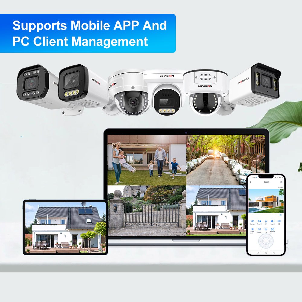 LS VISION IP Projct CCTV 8mp Bullet Camera Two-way Voice Humanoid Detection 4mp wifi Surveillance Cameras FullColor Night Vision