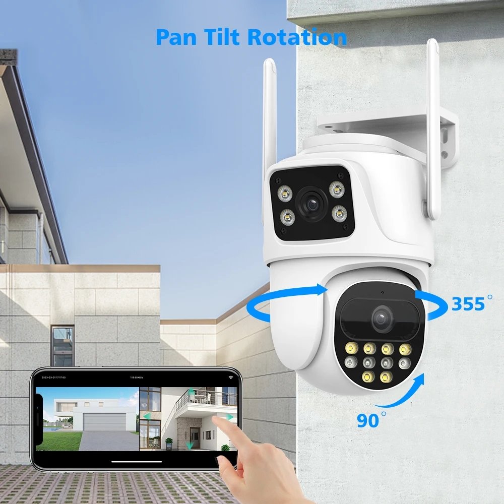 4K Dual Lens WiFi PTZ CCTV Camera 8MP Security System Kit 2CH/4CH/8CH NVR Kit 2 Way Audio XMEYE IP Camera Video Surveillance Kit