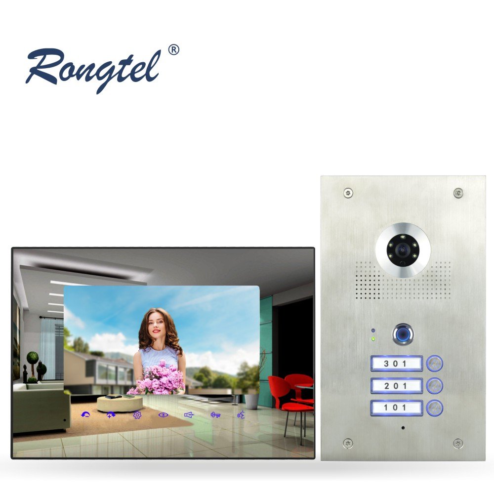 7" wifi monitor and Fingerprint unlocking panel with wide view angle 170 for 2-wire BUS WIFI building video intercom system