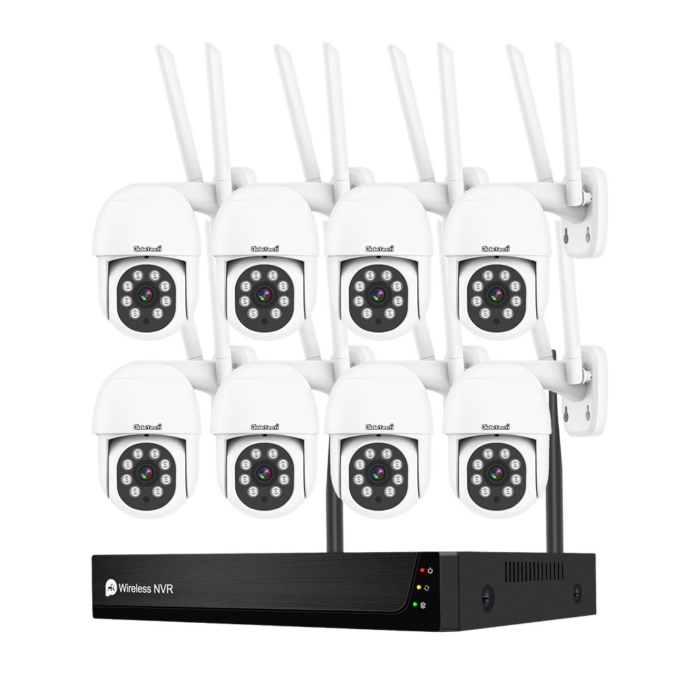 JideTech 8CH 5MP PTZ Wifi Security Camera System IP Camera Wireless NVR kit Full Color Night Vision surveillance Camera
