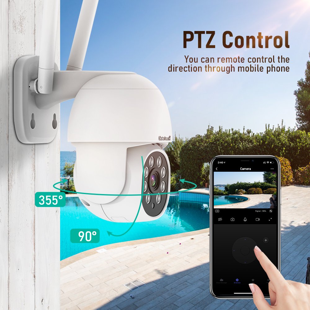 JideTech 8CH 5MP PTZ Wifi Security Camera System IP Camera Wireless NVR kit Full Color Night Vision surveillance Camera