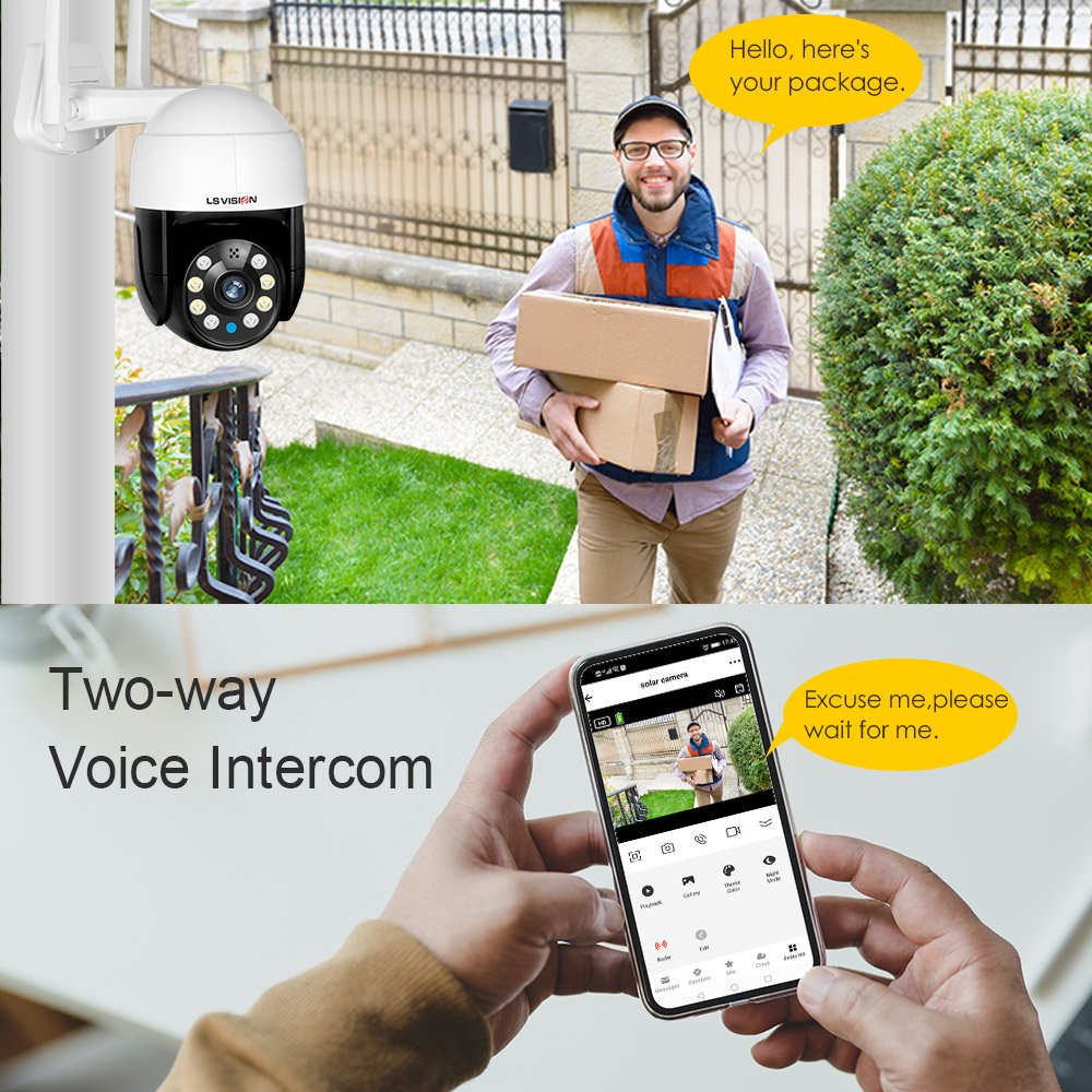 LS VISION Wireless Home Security System 3MP WiFi CCTV Surveillance Camera Motion Detection Automatic tracking Wifi Camera