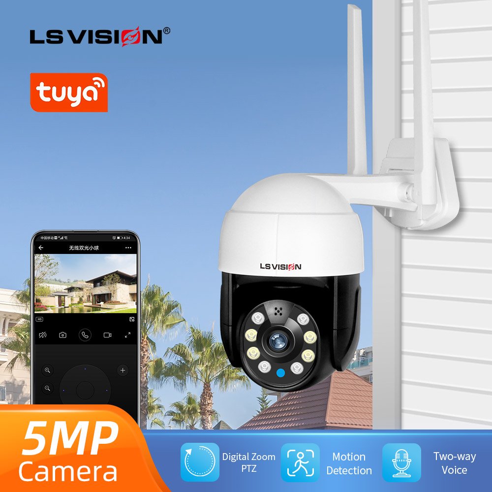 LS VISION Wireless Home Security System 3MP WiFi CCTV Surveillance Camera Motion Detection Automatic tracking Wifi Camera