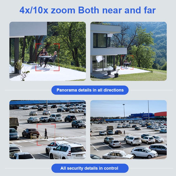 8mp Outdoor Solar 4g Sim Card With Ptz Dual Lens Wireless Wifi Full Hd Night Vision Ip Security Surveillance System Camera