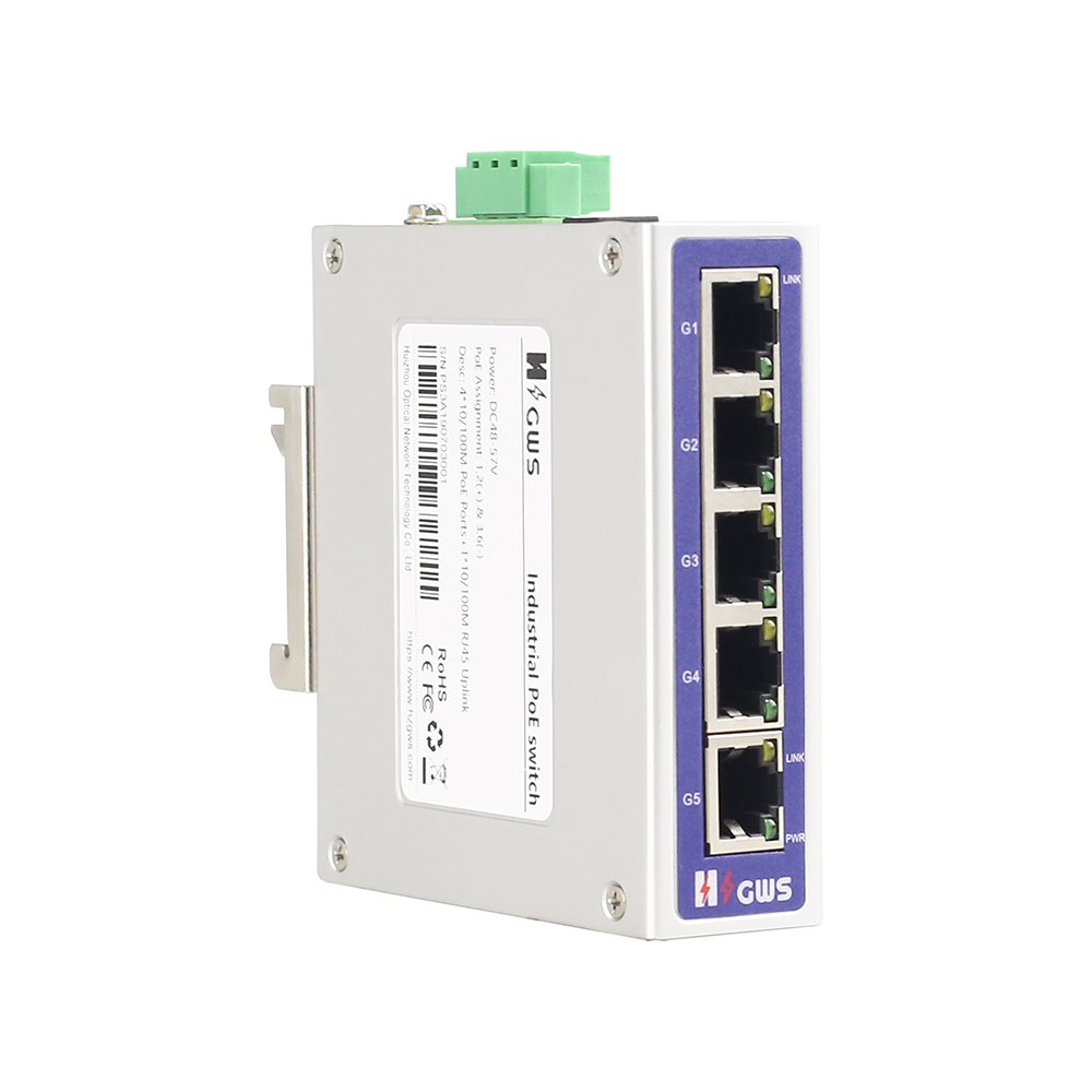 24V/24W Outdoor Full Gigabit Ethernet Network Industrial Switch suitable for High Temperature with 5 Gigabit port