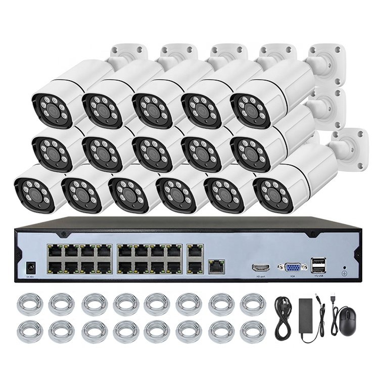 Fuvision outdoor Bullet Wire POE cctv systems kit 4mp ip poe smart home video camera security cam set surveillance system