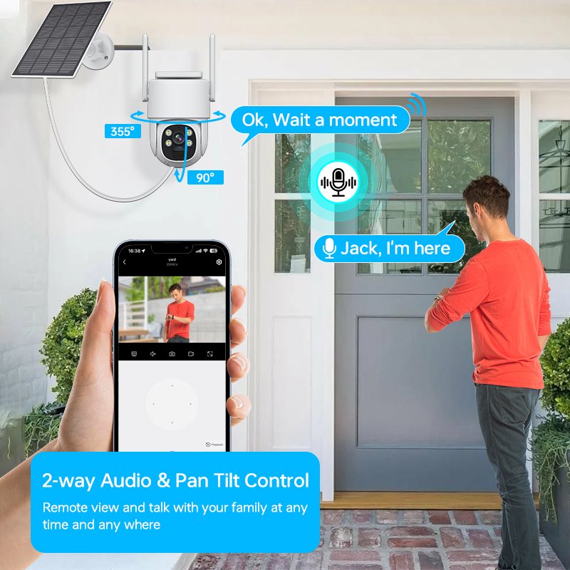 EseeCloud 4CH Solar Wireless NVR Kit 4MP CCTV Surveillance Security Camera System Solar WIFI Camera NVR Kit