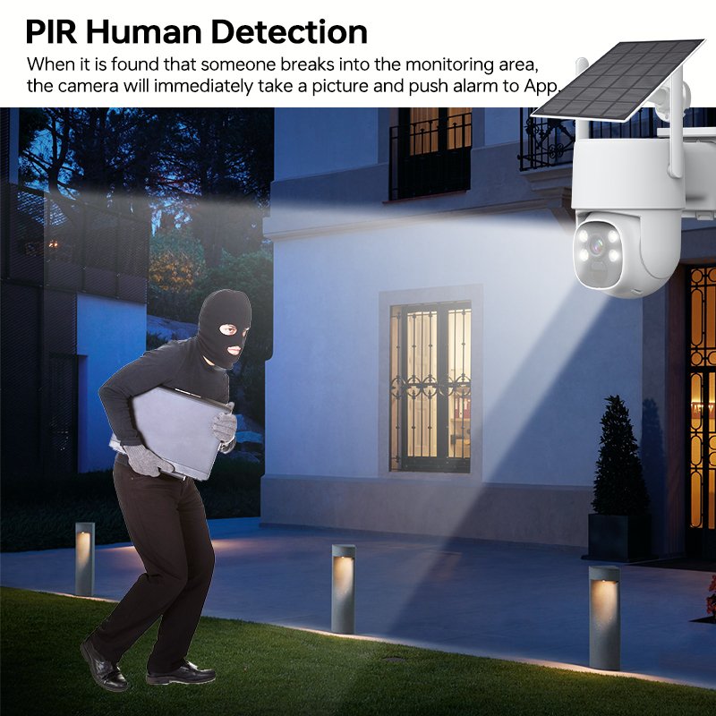 EseeCloud 4CH Solar Wireless NVR Kit 4MP CCTV Surveillance Security Camera System Solar WIFI Camera NVR Kit