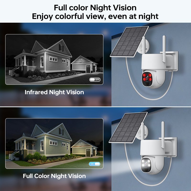EseeCloud 4CH Solar Wireless NVR Kit 4MP CCTV Surveillance Security Camera System Solar WIFI Camera NVR Kit