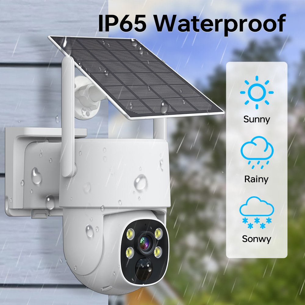 EseeCloud 4CH Solar Wireless NVR Kit 4MP CCTV Surveillance Security Camera System Solar WIFI Camera NVR Kit