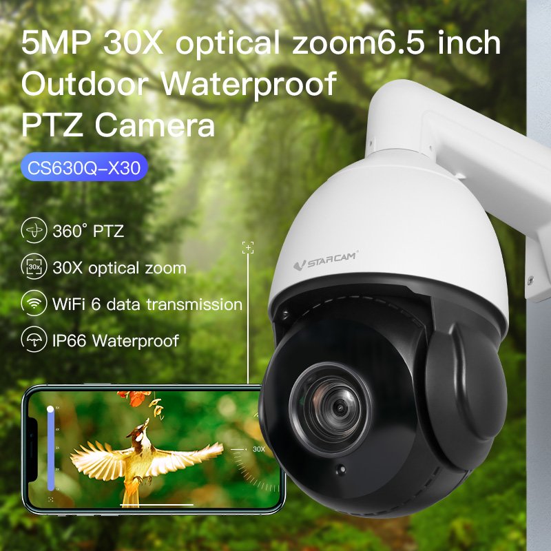 Vstarcam CS630Q-X30 wireless CCTV security camera waterproof outdoor camera full color night vision PTZ 30x zoom camera