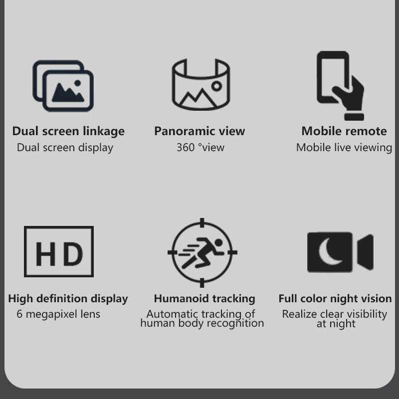 Y Q820 Wifi Camera PTZ Outdoor Human Detection Two-Way Audio Wireless Color Night Vision CCTV Security Camera Carecam Pro Camera