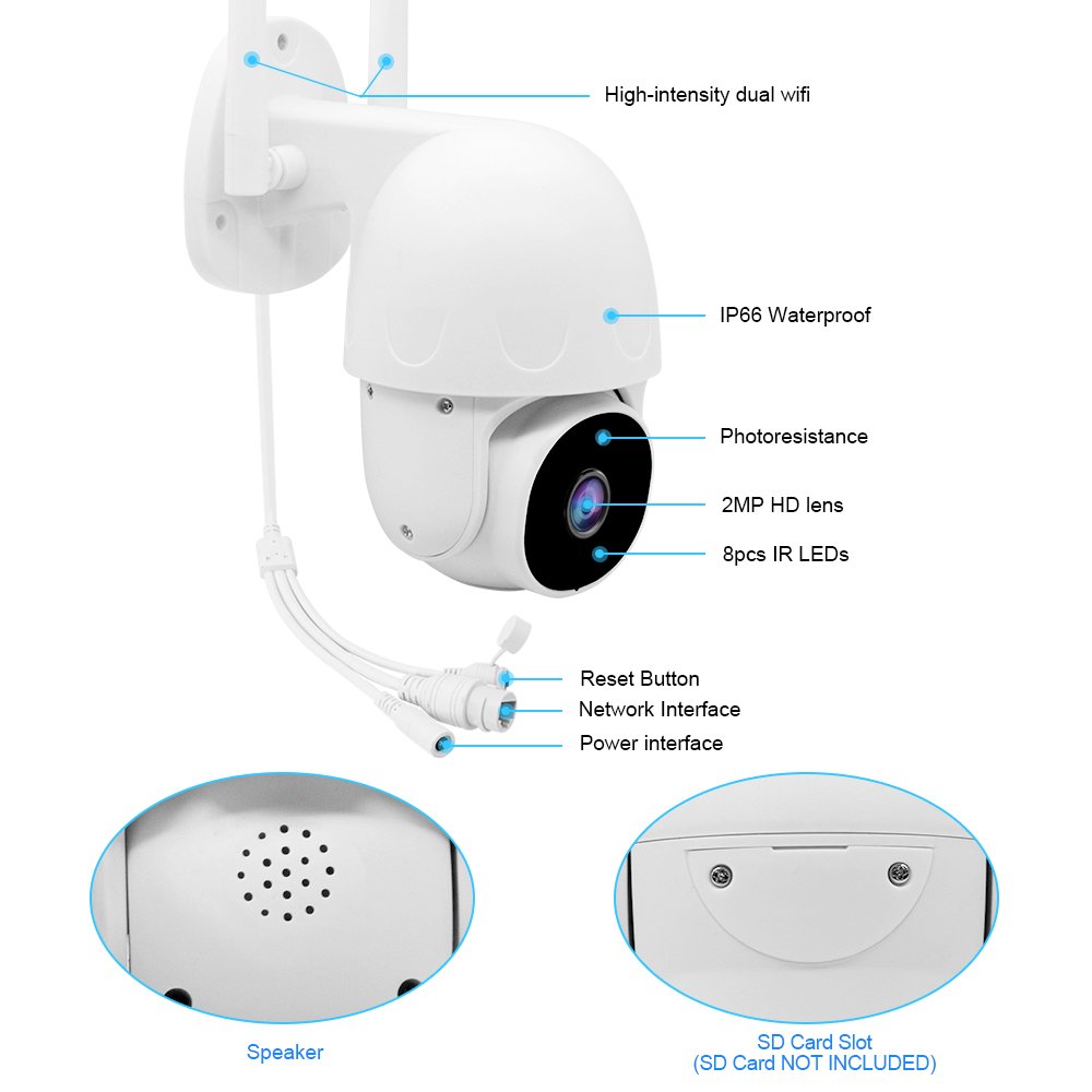 3mp Mini Wireless 360 Degree Support Auto Tracking And Humanoid Detection Wifi CCTV IP Camera Surveillance System
