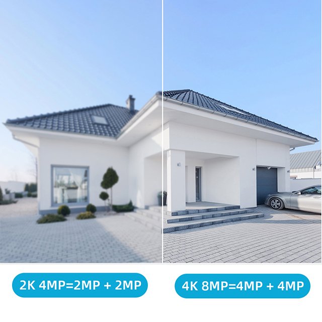 8MP 4K Dual Lens Camera PTZ Wifi Ai Human Detect Auto Tracking Outdoor CCTV Surveillance Cameras ICSees App