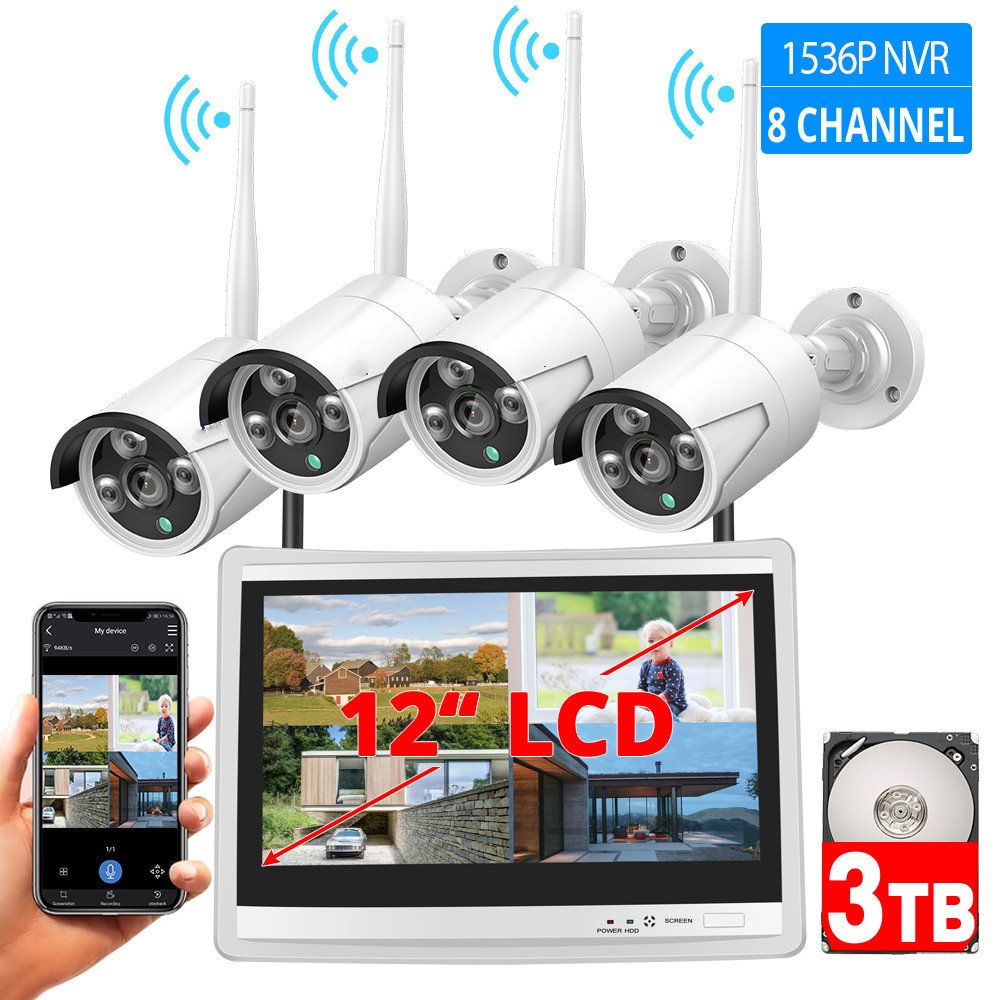 3MP WIFI Security PTZ Camera Kit Human Detection IR Night Vision IP Camera Set 10CH NVR Wireless CCTV Surveillance System