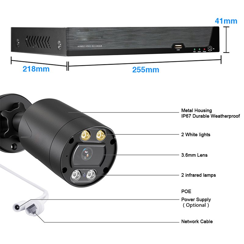 8MP 4K 8 12 16CH POE NVR Kit Waterproof IP Home Security Surveillance Video Recorder CCTV Camera System