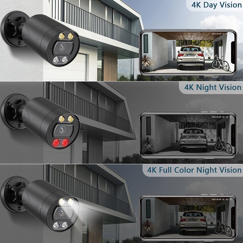 8MP 4K 8 12 16CH POE NVR Kit Waterproof IP Home Security Surveillance Video Recorder CCTV Camera System