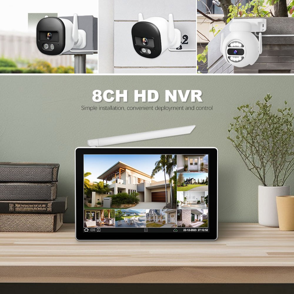5MP NVR Kit IP CCTV Camera 4 Channel Ahd Dvr Kit Simulates Home Security Camera System Wireless With Screen For Outdoor