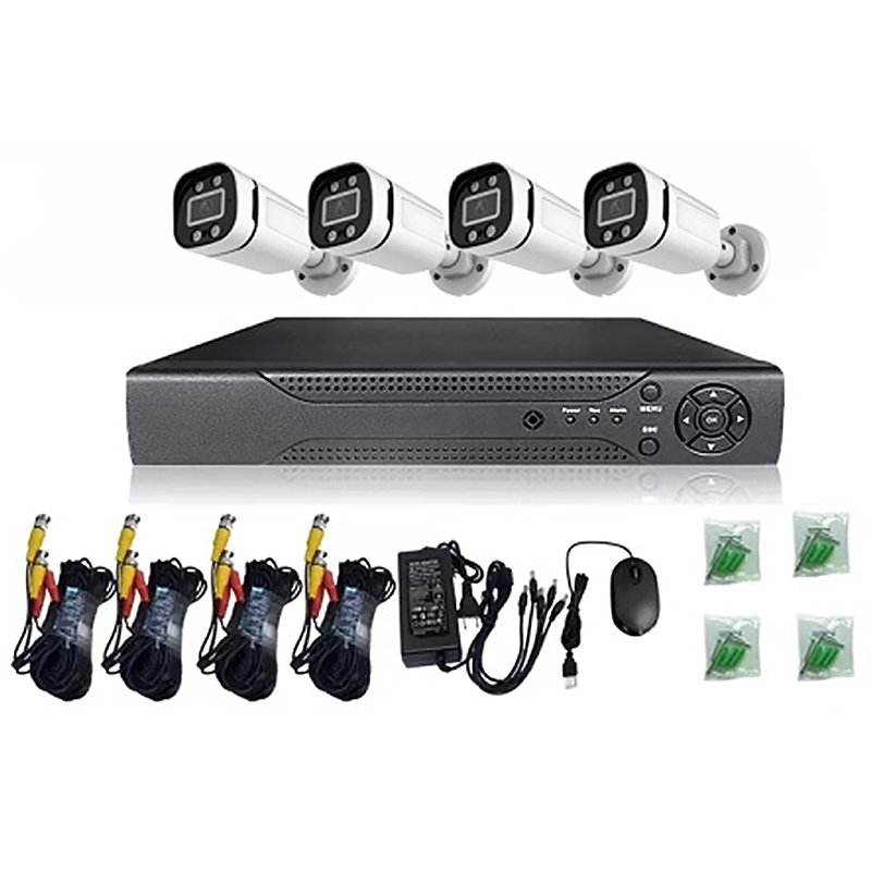 4CH/8CH 2MP 1080P HD AHD XVR Kit with Infrared Night Vision Wide Angle Bullet Camera CCTV Monitoring System Indoor Outdoor Use