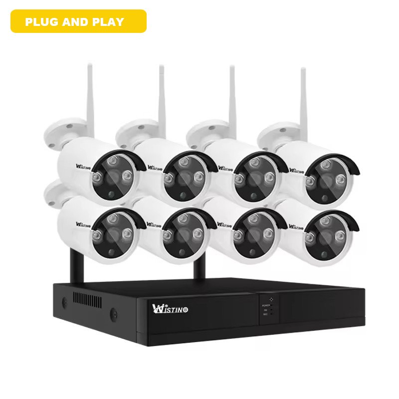 Wistino 8ch 6MP Audio Wifi Bullet System Cctv Camera Security Nvr Kit Night Vision Motion Detection Kit Cctv Camera System