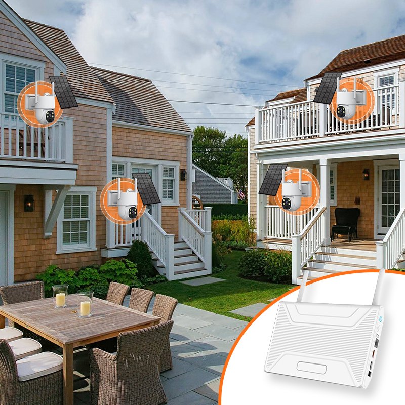 4CH Nvr Kit Rechargeable Battery Solar Power WIFI Camera Set Wireless Surveillance System WIFI Solar Security Camera Kit
