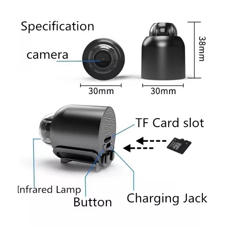 X5 HD 1080P Mini Video Camera Recorder Real Time WiFi APP Remote Monitoring CMOS Sensor for Indoor Outdoor Use 1-Year Warranty
