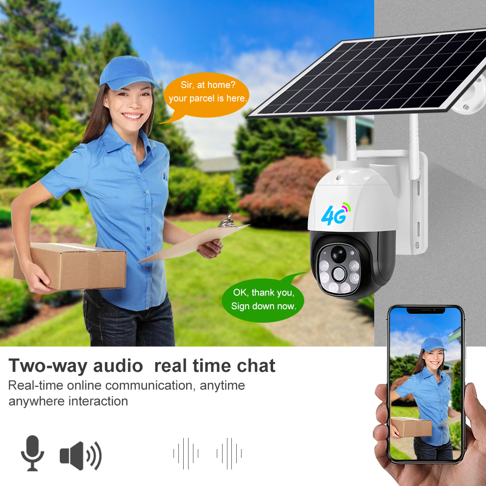 Home House Outdoor ICsee Mobile 360 PTZ Panoramic Wireless WIFI PIR Motion Sensor Alarm System CCTV Security Solar Camera