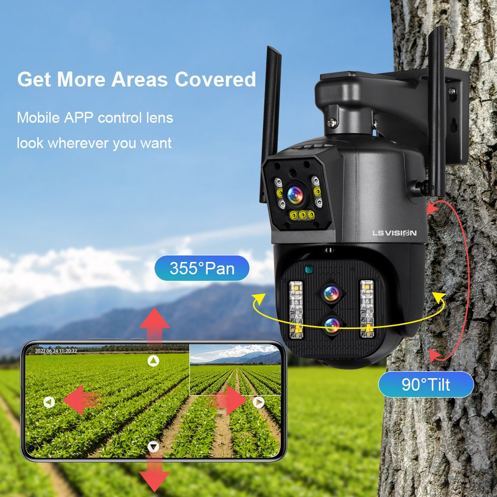 LS VISION outdoor 10X Optical Zoom surveillance cctv WIFI security camera system ip network camera ptz Dual Lens network camera