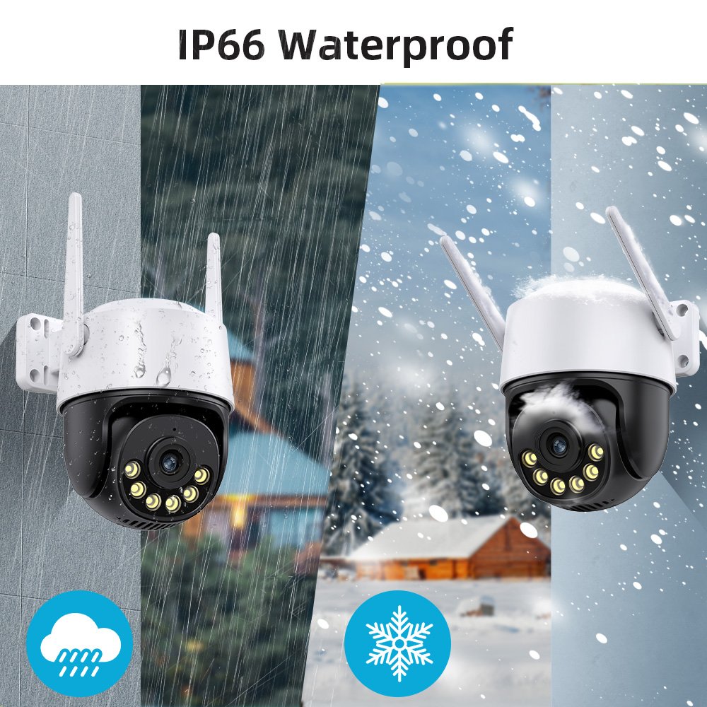Wireless Outdoor Security Camera Icsee APP 4MP IP CCTV Security Camera With Color Night Vision PTZ IP Anti Thief Network Camera