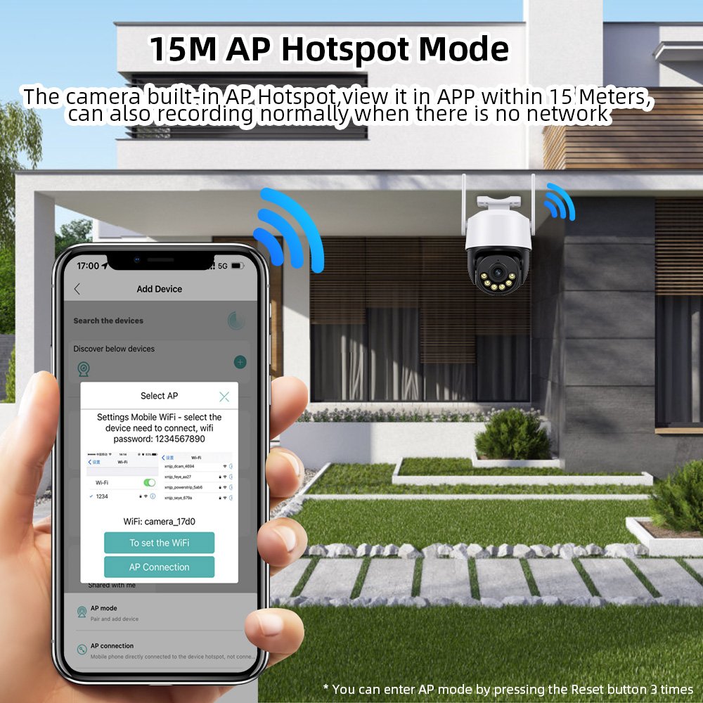 Wireless Outdoor Security Camera Icsee APP 4MP IP CCTV Security Camera With Color Night Vision PTZ IP Anti Thief Network Camera