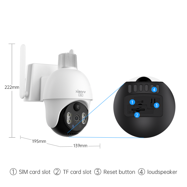 Xiaovv Brand Starlight Full Color Night Vision camara de seguridad wifi 360 2K Human Shape Detection solar surveillance tower