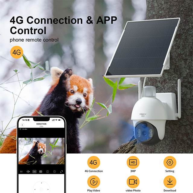 Xiaovv Brand Starlight Full Color Night Vision camara de seguridad wifi 360 2K Human Shape Detection solar surveillance tower