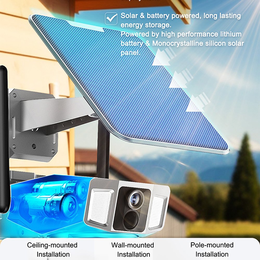 High Quality Ip66 4MP 4G WiFi 10x Zoom Security Solar Camera Cctv Camera System Outdoor Wireless 4g Ptz Camera Y7A